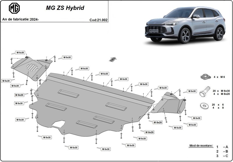 Stahl Unterfahrschutz für Motor MG ZS (2024-2026)