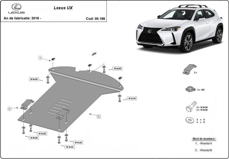 Stahl Unterfahrschutz für Katalysator Lexus UX (2019-2026)