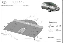 Stahl Unterfahrschutz für Katalysator Toyota Corolla Verso (2002-2008)