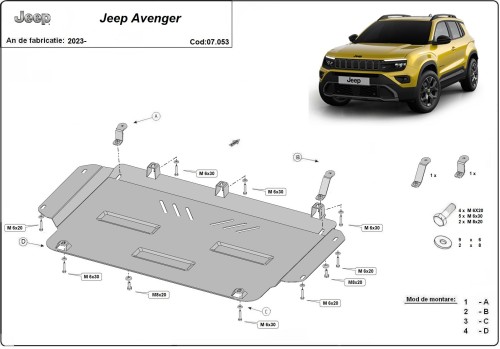 Stahl Unterfahrschutz für Motor Jeep Avenger (2023-2026)