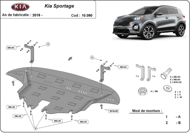 Stahl Unterfahrschutz für Motor Kia Sportage (2019-2021)
