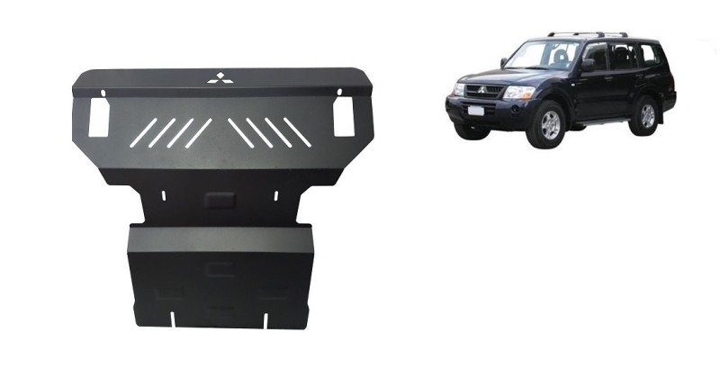 Stahl Unterfahrschutz für Motor, Kühler Mitsubishi Pajero 3 (V60, V70) (1999-2007)