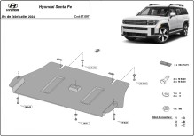 Stahl Unterfahrschutz für Katalysator Hyundai Santa Fe (2024-2026)
