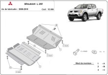 Stahl Unterfahrschutz für Motor, Kühler Mitsubishi L 200 (2005-2015)