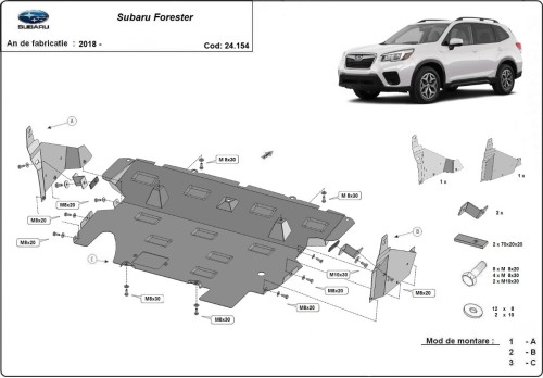 Stahl Unterfahrschutz für Motor Subaru Forester 5 (2018-2024)