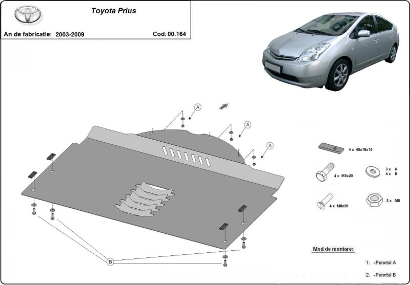 Stahl Unterfahrschutz für Katalysator Toyota Prius (2003-2009)