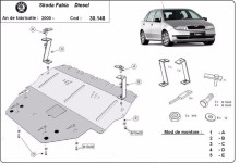Stahl Unterfahrschutz für Motor Skoda Fabia Diesel (1999-2007)