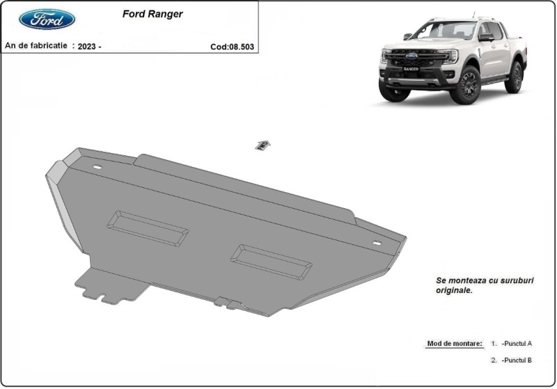 Stahl Unterfahrschutz für Kühler Ford Ranger (2023-2026)