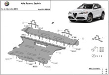 Aluminium Unterfahrschutz für Motor Alfa Romeo Stelvio (2016-2026)