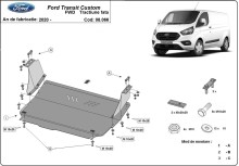 Stahl Unterfahrschutz für Motor, Getriebe Ford Transit Custom - FWD (2020-2023)