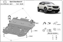 Stahl Unterfahrschutz für Motor Opel Grandland X (2017-2026)