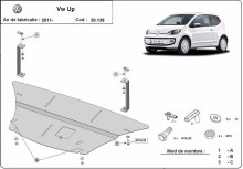 Stahl Unterfahrschutz für Motor, Getriebe VW Up (2011-2026)