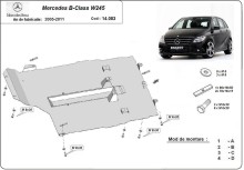 Stahl Unterfahrschutz für Motor, Getriebe Mercedes B-Class (2005-2011)
