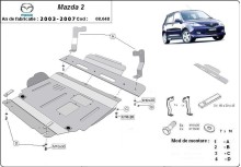 Stahl Unterfahrschutz für Motor, Getriebe Mazda 2 (2003-2007)