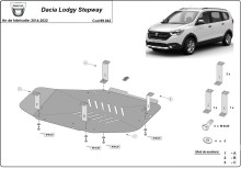 Stahl Unterfahrschutz für Kraftstofftank Dacia Lodgy (2014-2022)