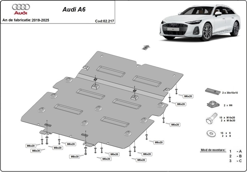 Stalowa Osłona pod silnik Audi A6 (2019-2025) EAN