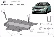 Stahl Unterfahrschutz für Motor, Getriebe Skoda Octavia 3 - Schaltgetriebe (2013-2019)