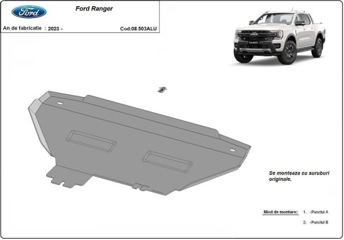 Aluminium Unterfahrschutz für Kühler Ford Ranger (2023-2026)