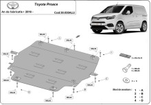 Aluminium Unterfahrschutz für Motor Toyota Proace (2016-2026)