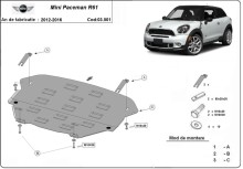 Stahl Unterfahrschutz für Motor, Getriebe Mini Paceman R61 (2012-2016)