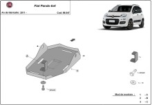 Stahl Unterfahrschutz für Differentialschutz Fiat Panda 4x4 (2011-2026)