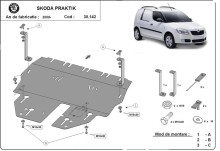 Stahl Unterfahrschutz für Motor Skoda Praktik (2006-2015)