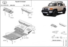 Aluminium Unterfahrschutz für Motor Toyota Fj Cruiser (2006-2018)