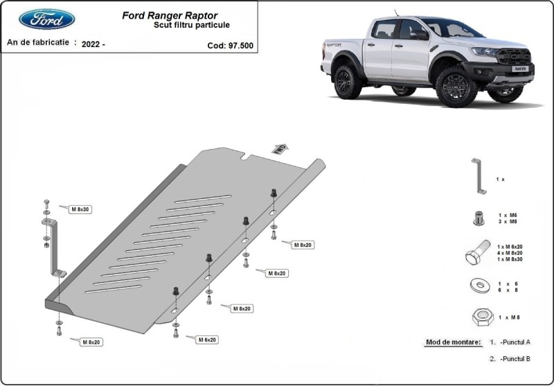 Stahl Unterfahrschutz für Ford Ranger Raptor (2020-2023)