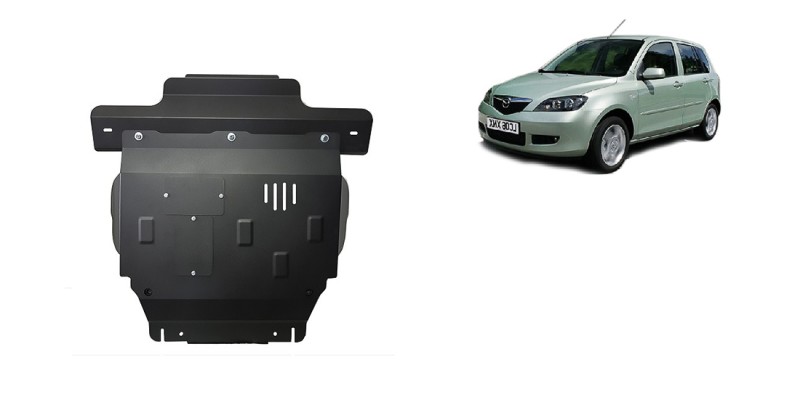 Stahl Unterfahrschutz für Motor, Getriebe Mazda 2 (2003-2007)