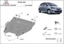 Stahl Unterfahrschutz für Motor Honda Jazz (2002-2008)