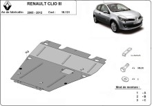 Stahl Unterfahrschutz für Motor, Getriebe Renault Clio 3 (2005-2012)
