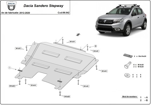 Stahl Unterfahrschutz für Motor Dacia Sandero II (2012-2020)
