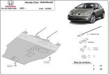 Stahl Unterfahrschutz für Motor Honda Civic (hayon) (2005-2015)