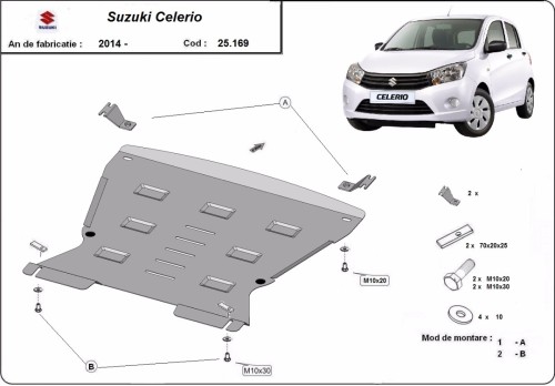 Stahl Unterfahrschutz für Motor Suzuki Celerio (2014-2026)