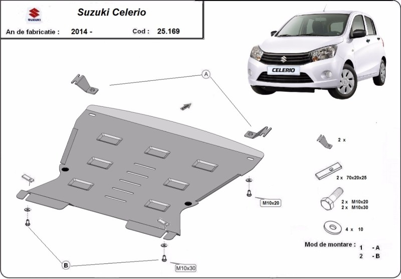 Stahl Unterfahrschutz für Motor Suzuki Celerio (2014-2026)