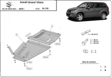 Stahl Unterfahrschutz für Getriebe, Verteilergetriebe Suzuki Grand Vitara 2 (2005-2019)
