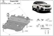 Stahl Unterfahrschutz für Motor, Getriebe Peugeot 5008 (2017-2026)