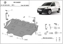 Stalowa Osłona pod silnik VW Caddy - z WEBASTO (2011-2020) EAN
