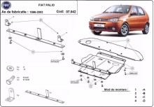 Stahl Unterfahrschutz für Motor, Getriebe, Differential  Fiat Palio (1996-2003)