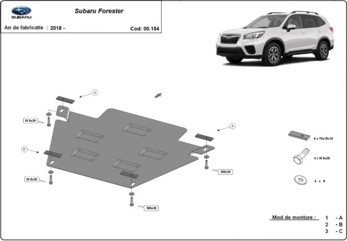 Stahl Unterfahrschutz für Getriebe Subaru Forester 5 (2018-2026)