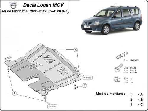 Stahl Unterfahrschutz für Motor Dacia Logan I (2005-2012)