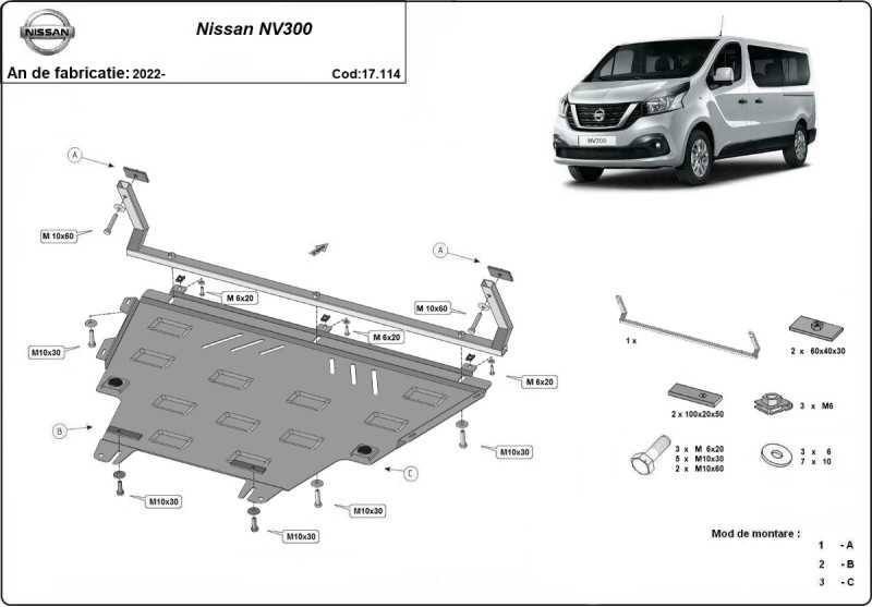 Stahl Unterfahrschutz für Motor Nissan NV300 (2022-2026)