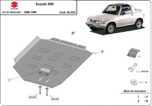 Stahl Unterfahrschutz für Getriebe Suzuki X90 (1988-1999)