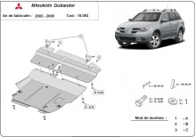 Stahl Unterfahrschutz für Motor Mitsubishi Outlander (2002-2006)