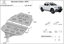 Stahl Unterfahrschutz für Getriebe Mercedes X-Class (2017-2020)