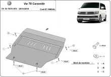 Unterfahrschutz aus verzinktem Stahl für Volkswagen Transporter T5 Caravelle (2015-2018)