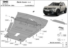 Aluminium Unterfahrschutz für Motor Dacia Duster- 4x2 (2024-2026)