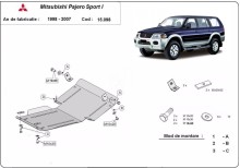 Stahl Unterfahrschutz für Motor, Kühler Mitsubishi Pajero Sport 1 (1998-2007)