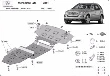 Stahl Unterfahrschutz für Motor Mercedes ML W164 (2005-2011)
