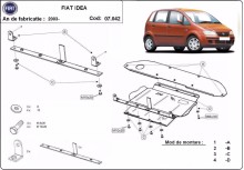 Stahl Unterfahrschutz für Motor, Getriebe, Differential  Fiat Idea (2003-2012)